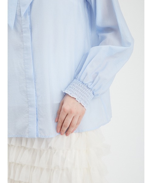 FURFUR（ファーファー）の「ネクタイセットブラウス（シャツ/ブラウス・レディース・ホワイト/ピンク/ストライプ・FREE）」の8枚目の写真