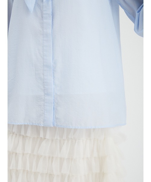 FURFUR（ファーファー）の「ネクタイセットブラウス（シャツ/ブラウス・レディース・ホワイト/ピンク/ストライプ・FREE）」の9枚目の写真