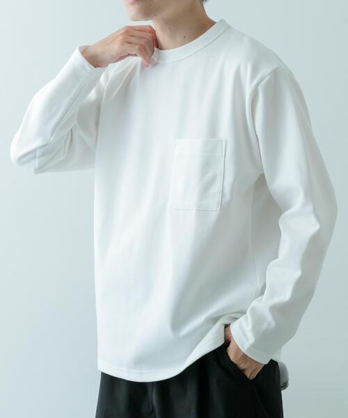 ITEMS URBANRESEARCH（アイテムズ アーバンリサーチ）の「発熱機能 クルーネックカットソー（Tシャツ/カットソー・メンズ・モカ/ホワイト/ブラック/その他1・LARGE/MEDIUM/SMALL）」の2枚目の写真