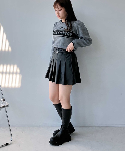 AS KNOW AS plus(アズノゥアズプラス)の「◇リボン刺繍とロゴ パフスリーブニットプルオーバー(ニット/セーター・レディース・ブラック/アイボリー/杢グレー・FREE)」の16枚目の写真