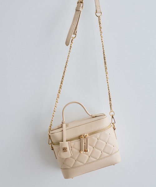 VIS（ビス）の「キルティングバニティバッグ（ハンドバッグ・レディース・ブラック/ベージュ/オフホワイト・FREE）」の9枚目の写真