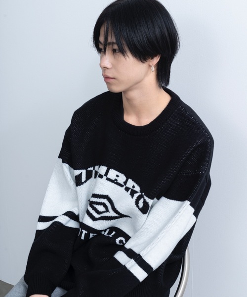 sinss UMBRO × SINSS オーバーサイズ　ニット　L 完売サイズ sinss UMBRO × SINSS オーバーサイズ ニット - メルカリ