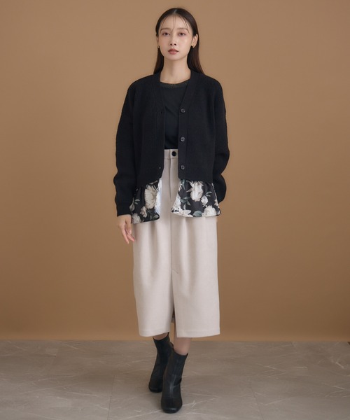 KATHARINE ROSS(キャサリンロス)の「【KATHARINE ROSS】ローズプリントドッキングカーディガン(ニット/セーター・レディース・ブラック/アイボリー・MEDIUM)」の3枚目の写真