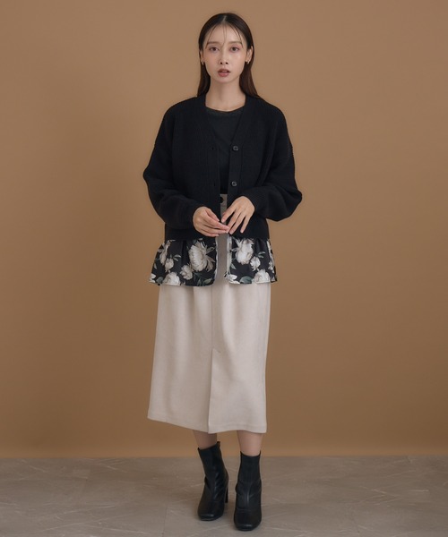 KATHARINE ROSS(キャサリンロス)の「【KATHARINE ROSS】ローズプリントドッキングカーディガン(ニット/セーター・レディース・ブラック/アイボリー・MEDIUM)」の7枚目の写真