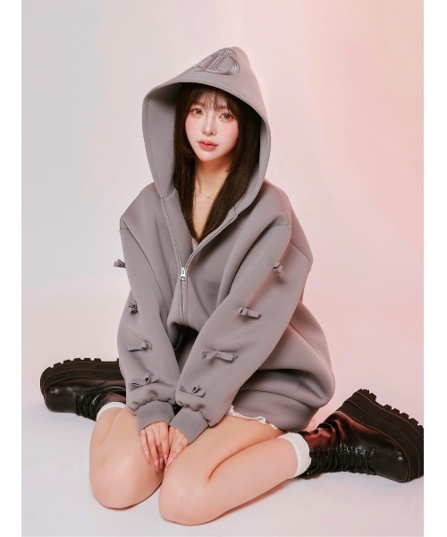 ダーリッチ darich DDリボンジップパーカー GRY Darich（ダーリッチ）の「DDリボンジップパーカー（パーカー）」 - WEAR