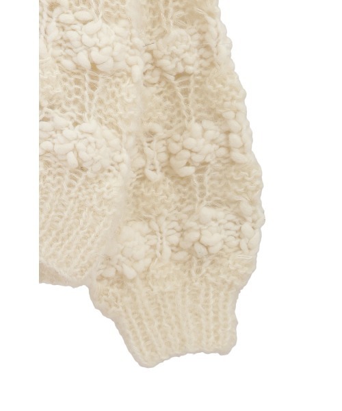 CLANE（クラネ）の「CLANE/クラネ/BUMPY OVER V NECK KNIT TOPS（ニット/セーター・レディース・アイボリー/ブラック/ピンク・1）」の6枚目の写真