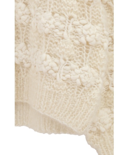 CLANE（クラネ）の「CLANE/クラネ/BUMPY OVER V NECK KNIT TOPS（ニット/セーター・レディース・アイボリー/ブラック/ピンク・1）」の7枚目の写真