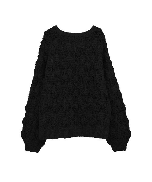 CLANE（クラネ）の「CLANE/クラネ/BUMPY OVER V NECK KNIT TOPS（ニット/セーター・レディース・アイボリー/ブラック/ピンク・1）」の9枚目の写真