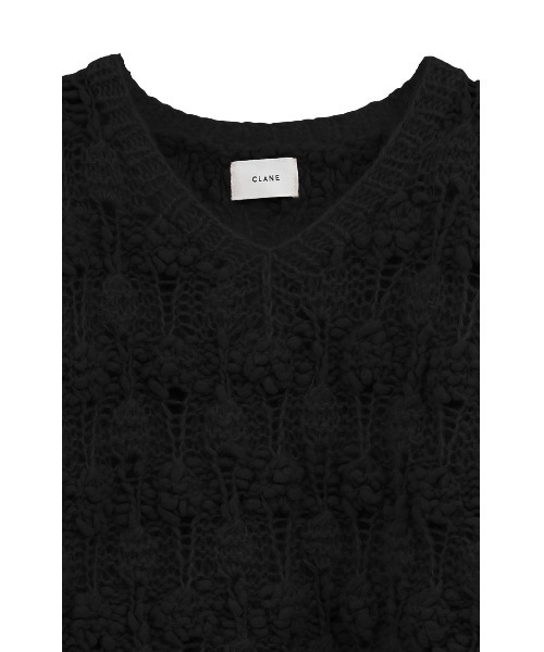 CLANE（クラネ）の「CLANE/クラネ/BUMPY OVER V NECK KNIT TOPS（ニット/セーター・レディース・アイボリー/ブラック/ピンク・1）」の10枚目の写真