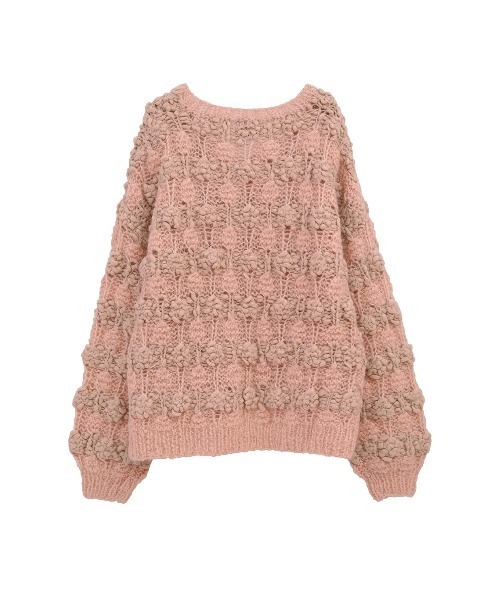 CLANE（クラネ）の「CLANE/クラネ/BUMPY OVER V NECK KNIT TOPS（ニット/セーター・レディース・アイボリー/ブラック/ピンク・1）」の14枚目の写真