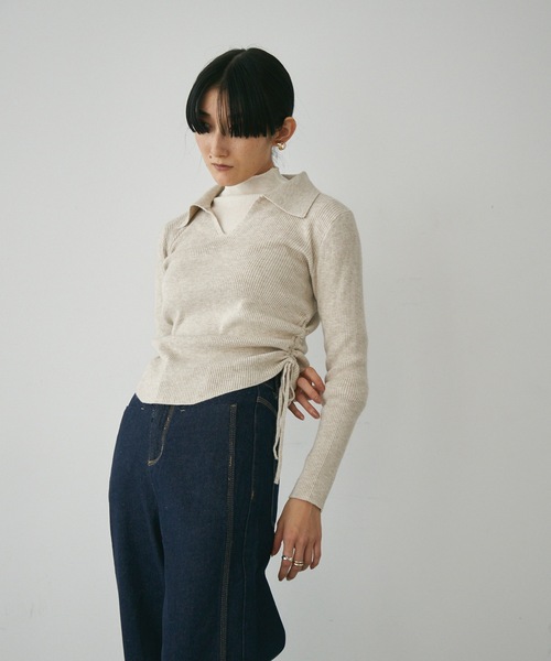 Lutim by u(ルチバイユー)の「ハイウエスト・ワイドストレートデニムパンツ(デニムパンツ・レディース・インディゴブルー/ネイビー・SMALL/MEDIUM)」の21枚目の写真