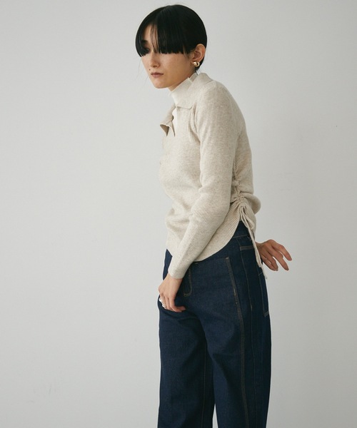 Lutim by u(ルチバイユー)の「ハイウエスト・ワイドストレートデニムパンツ(デニムパンツ・レディース・インディゴブルー/ネイビー・SMALL/MEDIUM)」の22枚目の写真