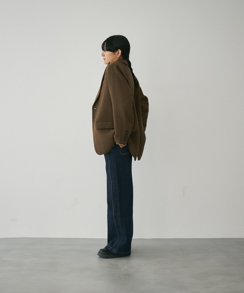 Lutim by u(ルチバイユー)の「ハイウエスト・ワイドストレートデニムパンツ(デニムパンツ・レディース・インディゴブルー/ネイビー・SMALL/MEDIUM)」の8枚目の写真