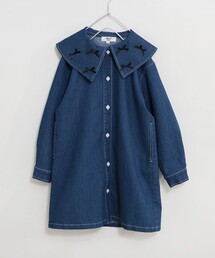 EDWIN（エドウィン）の「【Ou? by EDWIN】襟リボン付きデニムワンピース（ワンピース・キッズ）」