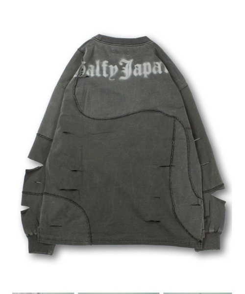 ガルフィー GALFY ロンT 長袖 ダメージ加工ツギハギゾンビ グレー ガルフィー GALFY ロンT 長袖 ダメージ加工ツギハギゾンビ