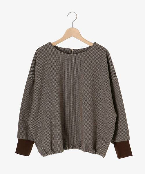 le.coeur blanc（ルクールブラン）の「チェックジャージードルマンプルオーバー（Tシャツ/カットソー・レディース・ブラウン系その他2/ブラック系その他・38）」の3枚目の写真