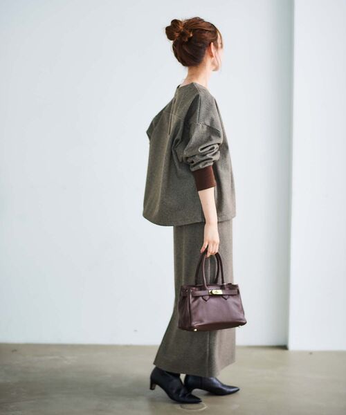 le.coeur blanc（ルクールブラン）の「チェックジャージードルマンプルオーバー（Tシャツ/カットソー・レディース・ブラウン系その他2/ブラック系その他・38）」の14枚目の写真