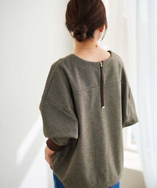 le.coeur blanc（ルクールブラン）の「チェックジャージードルマンプルオーバー（Tシャツ/カットソー・レディース・ブラウン系その他2/ブラック系その他・38）」の18枚目の写真