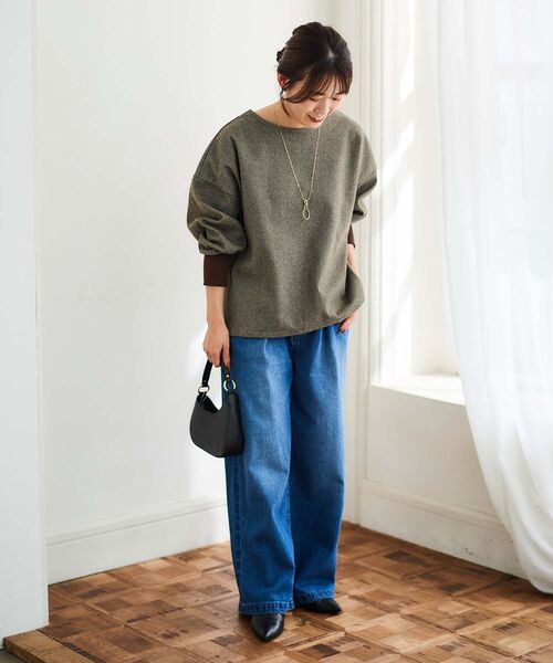 le.coeur blanc（ルクールブラン）の「チェックジャージードルマンプルオーバー（Tシャツ/カットソー・レディース・ブラウン系その他2/ブラック系その他・38）」の21枚目の写真