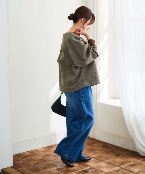 le.coeur blanc（ルクールブラン）の「チェックジャージードルマンプルオーバー（Tシャツ/カットソー・レディース・ブラウン系その他2/ブラック系その他・38）」の22枚目の写真