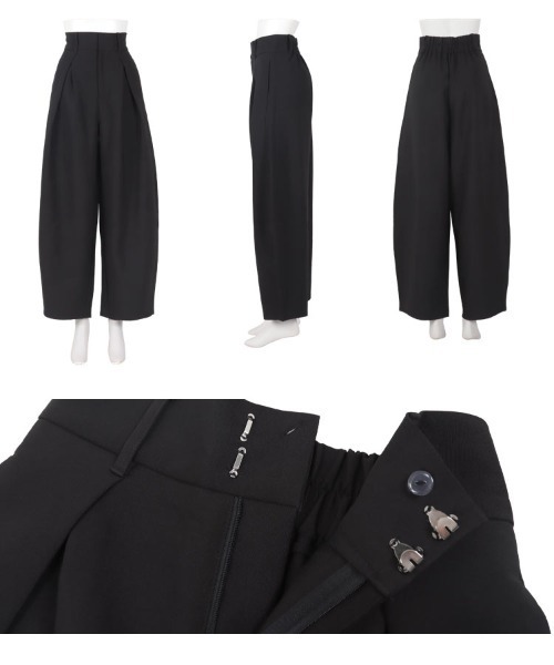 KOBE LETTUCE（コウベレタス）の「ダブルタックバレルレッグカーブパンツ（スラックス・レディース・ピンク/ダークブラウン/ブラック・M）」の10枚目の写真