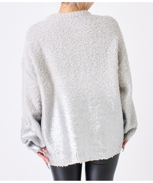 ANAP（アナップ）の「箔プリント ブークレ プルオーバー（ニット/セーター・レディース・グレー/アイボリー・FREE）」の16枚目の写真