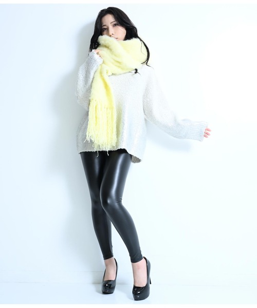 ANAP（アナップ）の「箔プリント ブークレ プルオーバー（ニット/セーター・レディース・グレー/アイボリー・FREE）」の12枚目の写真