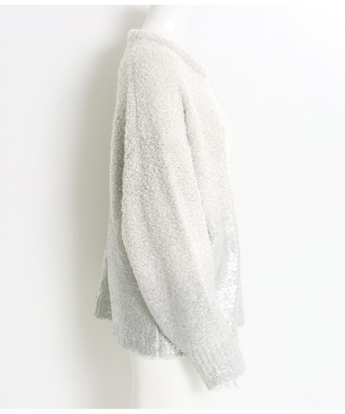 ANAP（アナップ）の「箔プリント ブークレ プルオーバー（ニット/セーター・レディース・グレー/アイボリー・FREE）」の20枚目の写真