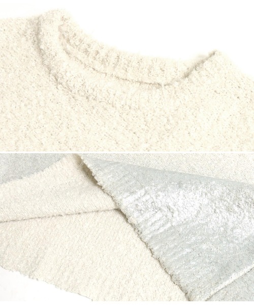 ANAP（アナップ）の「箔プリント ブークレ プルオーバー（ニット/セーター・レディース・グレー/アイボリー・FREE）」の21枚目の写真