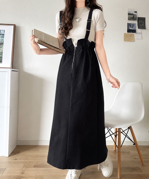 classicalelf(クラシカルエルフ)の「大人女子のミリタリースタイル。サスペンダーミリタリースカート(ジャンパースカート・レディース・ベージュ/ブラック/カーキ・MEDIUM/X-LARGE/LARGE/SMALL)」の5枚目の写真