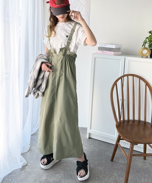 classicalelf（クラシカルエルフ）の「【４月上旬再入荷】大人女子のミリタリースタイル。サスペンダーミリタリースカート（ジャンパースカート・レディース・ベージュ/ブラック/カーキ・MEDIUM/X-LARGE/LARGE/SMALL）」の18枚目の写真