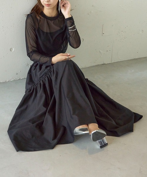 MAISON BREEZE reveur（メゾンブリーズレヴール）の「【MAISON BREEZE】Tulle sheer tops crew neck（Tシャツ/カットソー・レディース・ブラック/グレー/ホワイト/レッド/ブラウン・FREE）」の11枚目の写真