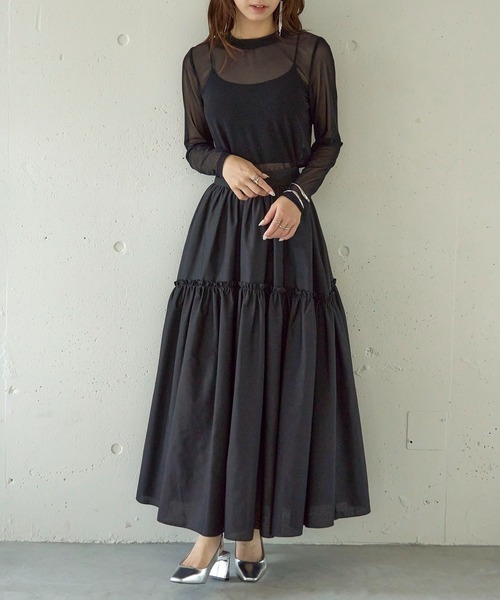 MAISON BREEZE reveur（メゾンブリーズレヴール）の「【MAISON BREEZE】Tulle sheer tops crew neck（Tシャツ/カットソー・レディース・ブラック/グレー/ホワイト/レッド/ブラウン・FREE）」の12枚目の写真