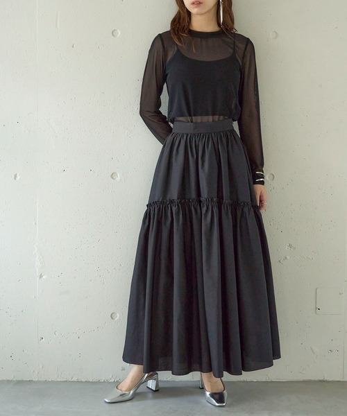 MAISON BREEZE reveur（メゾンブリーズレヴール）の「【MAISON BREEZE】Tulle sheer tops crew neck（Tシャツ/カットソー・レディース・ブラック/グレー/ホワイト/レッド/ブラウン・FREE）」の13枚目の写真