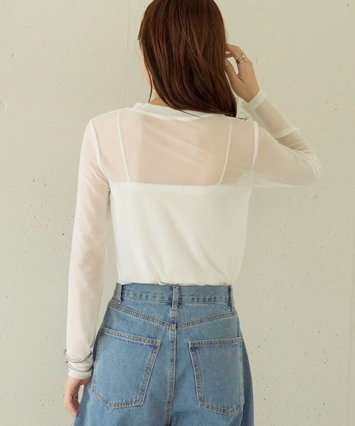 MAISON BREEZE reveur（メゾンブリーズレヴール）の「【MAISON BREEZE】Tulle sheer tops crew neck（Tシャツ/カットソー・レディース・ブラック/グレー/ホワイト/レッド/ブラウン・FREE）」の19枚目の写真
