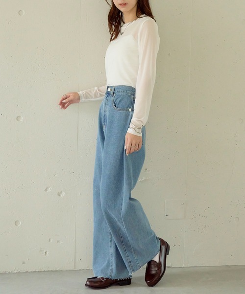 MAISON BREEZE reveur（メゾンブリーズレヴール）の「【MAISON BREEZE】Tulle sheer tops crew neck（Tシャツ/カットソー・レディース・ブラック/グレー/ホワイト/レッド/ブラウン・FREE）」の21枚目の写真