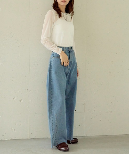 MAISON BREEZE reveur（メゾンブリーズレヴール）の「【MAISON BREEZE】Tulle sheer tops crew neck（Tシャツ/カットソー・レディース・ブラック/グレー/ホワイト/レッド/ブラウン・FREE）」の22枚目の写真