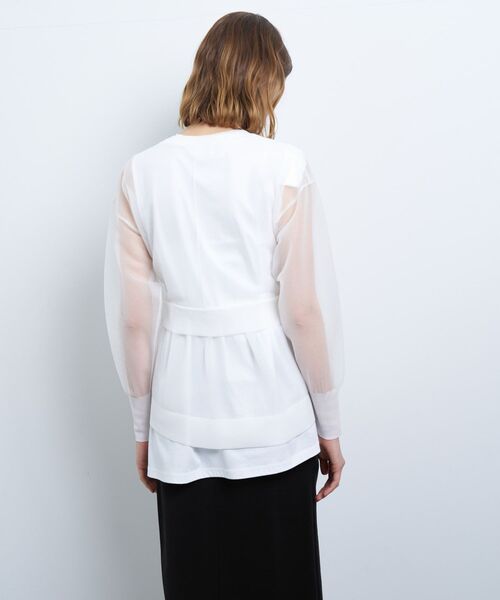 LANVIN en Bleu（ランバンオンブルー）の「シアーレイヤードカーディガン（カーディガン/ボレロ・レディース・ブラック/ブルー/オフホワイト・38）」の16枚目の写真