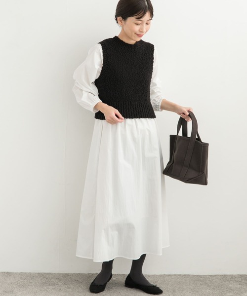 URBAN RESEARCH DOORS（アーバンリサーチドアーズ）の「ニットベストレイヤードワンピース（ワンピース・レディース・グレー/ブラック・MEDIUM）」の8枚目の写真