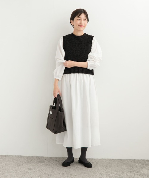 URBAN RESEARCH DOORS（アーバンリサーチドアーズ）の「ニットベストレイヤードワンピース（ワンピース・レディース・グレー/ブラック・MEDIUM）」の12枚目の写真