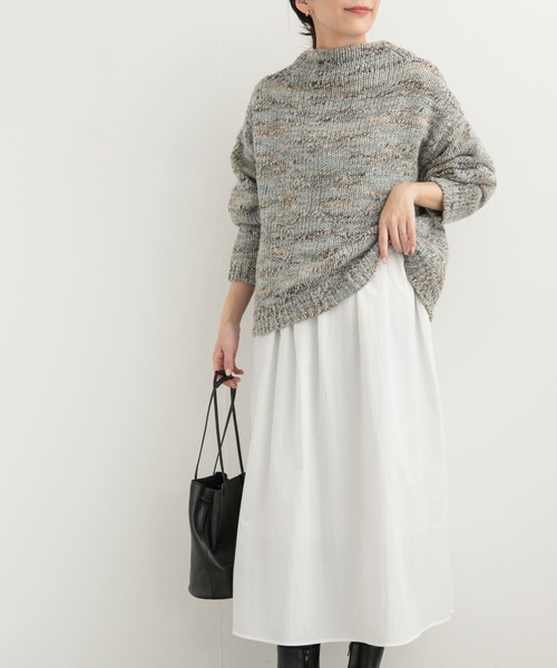 URBAN RESEARCH DOORS（アーバンリサーチドアーズ）の「ニットベストレイヤードワンピース（ワンピース・レディース・グレー/ブラック・MEDIUM）」の13枚目の写真