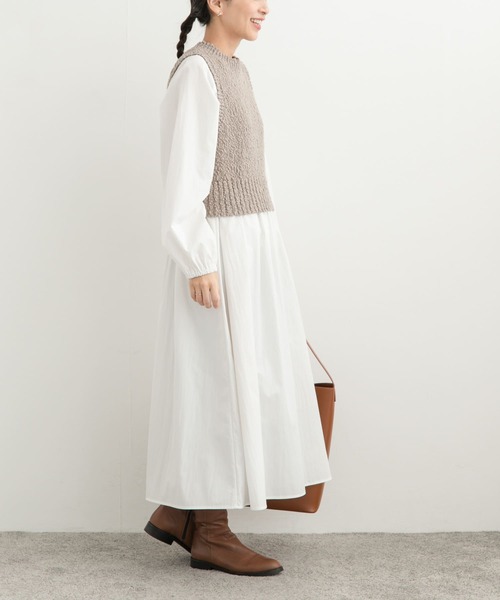 URBAN RESEARCH DOORS（アーバンリサーチドアーズ）の「ニットベストレイヤードワンピース（ワンピース・レディース・グレー/ブラック・MEDIUM）」の22枚目の写真