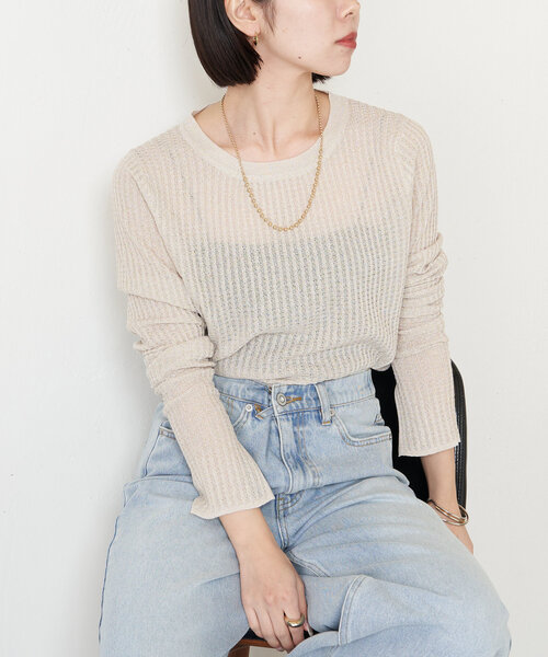 シアーラメチェックニット（ニット/セーター）｜Jena espace merveilleux（ジェナ エスパスメルヴェイユ）