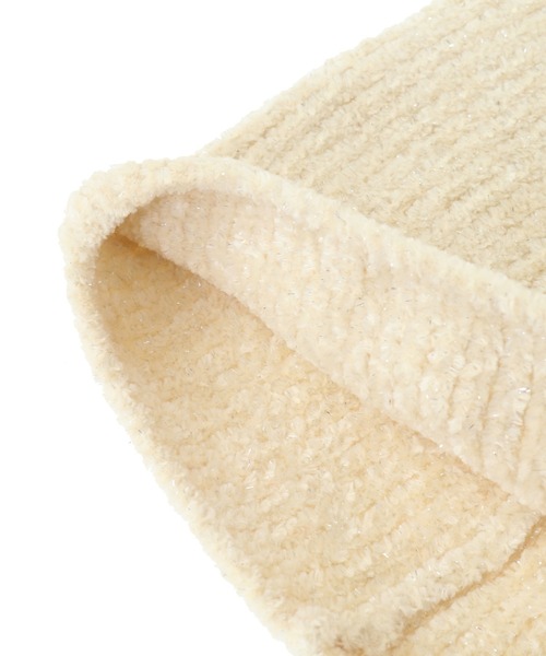 Green　Parks（グリーンパークス）の「・ラメニットキャップ（ニットキャップ/ビーニー・レディース・ボルドー/チャコールグレー/アイボリー/ブラック・FREE）」の8枚目の写真