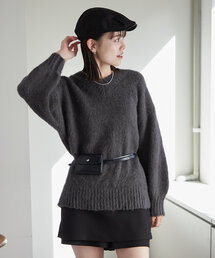 mystic | モヘアライクベルトポーチ付きニット(ニット/セーター)