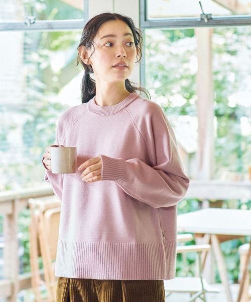 and myera(アンド マイラ)の「and myera 肌ざわりのいいニットセーター(ニット/セーター・レディース・ピンク/グリーン系その他/グレー・L/M/S/LL)」の1枚目の写真
