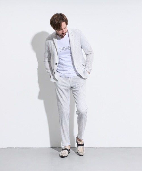 HIDEAWAYS NICOLE（ハイダウェイニコル）の「シアージャガードニットパンツ（スラックス・メンズ・ネイビー/ブラック/ライトグレー・X-LARGE/LARGE/MEDIUM/SMALL）」の13枚目の写真