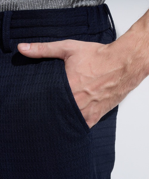 HIDEAWAYS NICOLE（ハイダウェイニコル）の「シアージャガードニットパンツ（スラックス・メンズ・ネイビー/ブラック/ライトグレー・X-LARGE/LARGE/MEDIUM/SMALL）」の10枚目の写真