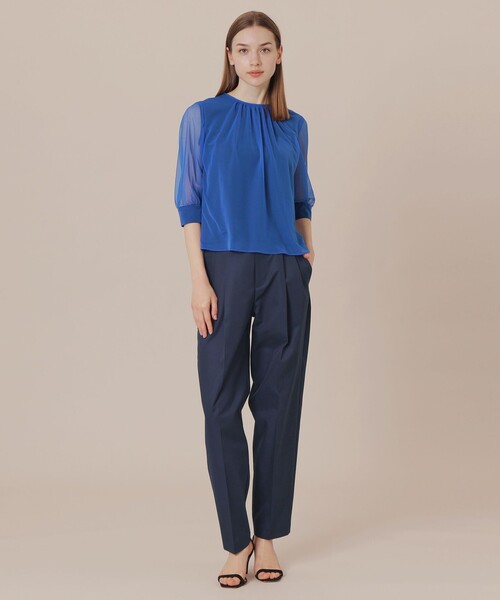 MACKINTOSH LONDON（マッキントッシュ ロンドン）の「ハイブリッドギャバジンテーパードパンツ（その他パンツ・レディース・ネイビー/ベージュ・36/38）」の3枚目の写真