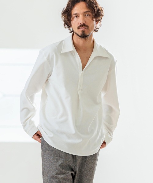 【Magine(マージン)】Skipper & pullover design ms5975- Skipper & Pullover Design Long Sleeve shirts